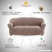 Stretch Furniture Slipcover Form Fit Slip Resistant Stylish Furniture Protector Two-way Stretch Italian Fabric Arricciato Graffio Collection Premium Quality Made in Italy - Brown (Sofa) - B07D2M61S9