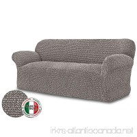 Stretch Furniture Slipcover  Form Fit  Slip Resistant  Stylish Furniture Protector  Two-way Stretch Italian Fabric  Mille Righe Collection  Premium Quality  Made in Italy - Grey (Sofa) - B07D2V7QZJ