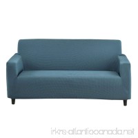 Stretch Sofa Slipcover Couch Cover 1-Piece Jacquard Polyester Spandex Fabric Elastic Furniture Protector (Woven Plaid  Cyan) - B078MHTTRB