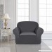 Subrtex 1-Piece Knit Jacquard Spandex Stretch Sofa Slipcovers (Chair Gray) - B01A6LQVKK