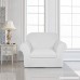 Subrtex Knit Jacquard Spandex Stretch 2-Piece Sofa Slipcover (Chair White) - B0739XDNTD