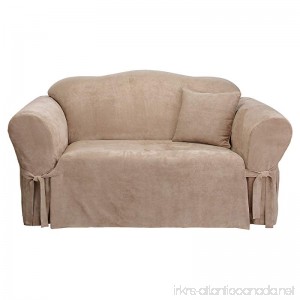 Sure Fit Soft Suede 1-Piece - Sofa Slipcover - Taupe (SF43217) - B01EMY6UYO