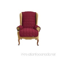 Sure Fit Soft Suede Waterproof - Wing Chair Slipcover - Burgundy (SF42317) - B00WK282JW