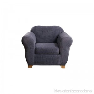 Sure Fit Stretch Royal Diamond 2-Piece - Chair Slipcover - Storm Blue (SF43406) - B00WK1YZNK