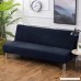 Younar Armless Futon Cover Knitting Thickened Stretch Sofa Bed Slipcover Protector Solid Color Full Folding 80 x 50 in - B07FNK42VT