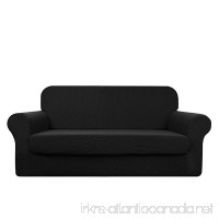 YUUHUM 2-Piece Couch Covers Stripes Designs Furniture Protector Stretch Spandex Sofa Slipcovers (Sofa  Black) - B07D9H38M7