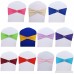 50Pcs Spandex Stretch Chair Tie Backs Sashes - Ehonestbuy Silver Zircon Buckle Banquet Chair Bands Chair Bows Catering Wedding Party Decorations - 6 x 14 (Red wine) - B077G6W2QW