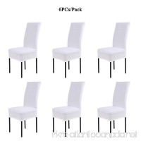 CosyVie Super Fit Universal Stretch Dining Chair Covers  Removable Washable Slipcovers for Dining Room Chairs 6 Pcs/Pack (White) - B072J7LTBY