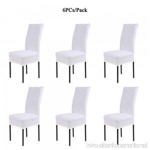 CosyVie Super Fit Universal Stretch Dining Chair Covers Removable Washable Slipcovers for Dining Room Chairs 6 Pcs/Pack (White) - B072J7LTBY