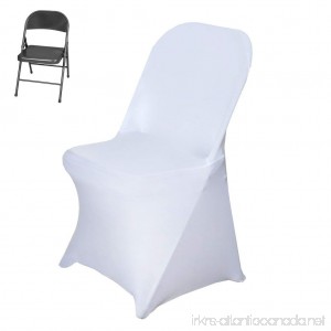 Efavormart 5PCS Stretchy Spandex Fitted Folding Chair Cover Dinning Event Slipcover For Wedding Party Banquet Catering - White - B06X1GTGZG