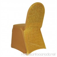 Efavormart Gold Spandex Stretch Banquet Chair Cover With Metallic Glitte Dinning Event Slipcover For Wedding Party Banquet Catering - B07DM7X7FX