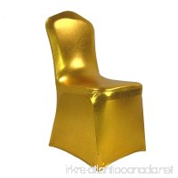 Fascola Chair Cover - Chair Cover - Spandex Bronzing Elastic Chair Cloth Covering Band Universal for Wedding Party Hotel Banquet Folding Chair Decoration (Gold) - B01MZ6BZPS