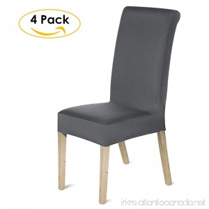 HOMFA Stretch Dining Room Chair Slipcover Washable Polyester Spandex Seat Furniture Protector Covers Hotel Ceremony (Deep Gray Set of 4) - B07BYXCPVG