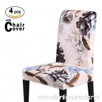 iisutas Stretch Short Dining Room Chair Covers with Printed Pattern  Universal Removable Banquet Chair Seat Protector Slipcover (Pack of 4) - B07BPRKYJY