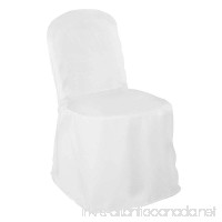 Lann's Linens 10 Wedding Banquet Chair Covers - White Polyester Cloth - B00MG1K18C