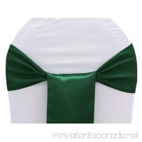 MDS Pack of 75 satin chair sashes bow sash for wedding and Events Supplies Party Decoration chair cover sash -Hunter green - B077GTG2V8