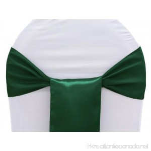MDS Pack of 75 satin chair sashes bow sash for wedding and Events Supplies Party Decoration chair cover sash -Hunter green - B077GTG2V8