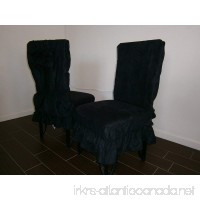 Octorose Soft Micro Suede Shortly Dining Chair Covers (Black) - B00MELQXW2