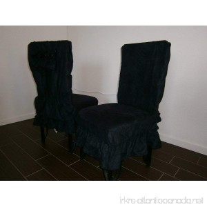 Octorose Soft Micro Suede Shortly Dining Chair Covers (Black) - B00MELQXW2