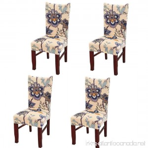 Pinji 4PCS Stretch Chair Cover Spandex Washable Short Dining Room Slipcover Party Hotel Wedding Ceremony Seat Protector 7# - B079Z5FC5T