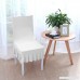 uxcell Stretch Spandex Short Dining Room Chair Covers Ruffled Skirt Slipcovers Multi-color Chair Seat Covers White - B078PF9JPS