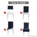 uxcell Stretch Spandex Short Dining Room Chair Covers Velvet Slipcovers Multi-color Chair Seat Covers Navy Blue - B078373SJ5
