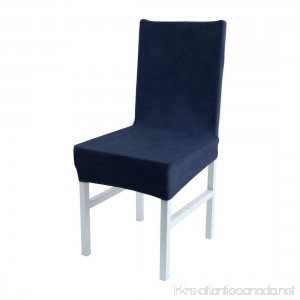 uxcell Stretch Spandex Short Dining Room Chair Covers Velvet Slipcovers Multi-color Chair Seat Covers Navy Blue - B078373SJ5