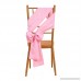 VEEYOO 1 Piece 6x108 inch Polyester Chair Sash Bows Ribbon Cover for Restaurant Kitchen Dining Wedding Party Pink - B076SLKD22