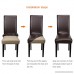 YISUN Dining Chair Covers Solid Pu Leather Waterproof and Oilproof Stretch Dining Chair Protctor Cover Slipcover (Brown 6 Pack) - B07DFZZBK1