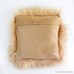 100% Real Mongolian Sheepskin Wool Cushion and Pillow Insert Included Home Decoration For Living Room Bedroom 20X20(beige) - B075FVWS2G