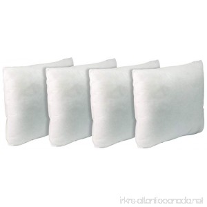 California Pillow 18 x 18 SET OF FOUR Premium Hypoallergenic FIRM Throw Pillow Insert Stuffer Pillow Insert White - MADE IN USA - B079J452FL