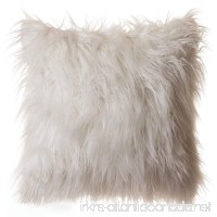 Faux Fur Throw Pillow 18x18 (Cover Only) Mongolian Long Hair White - B076MBDZWX