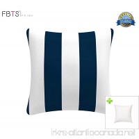 FBTS Prime Outdoor Decorative Pillows with Insert Navy and White Stripe Patio Accent Pillows Throw Covers 18x18 Inches Square Patio Cushions for Couch Bed Sofa Patio Furniture - B01MS3ZJ84