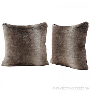 GDF Studio 299799 Ellison Ash White Decorative Faux Fur Fabric Throw Pillow (Set of 2) | Ideal for the Living Room Or Bedroom | Plush Texture - B01MRLJN00