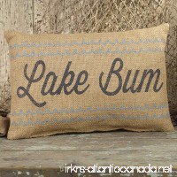 Lake Bum Black Cursive 12 x 8 Burlap Decorative Throw Pillow - B079HFP759