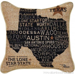 Manual Americana Collection Throw Pillow with Piping 17 X 17-Inch USA Texas from Pela Studios - B00D3DCU3G