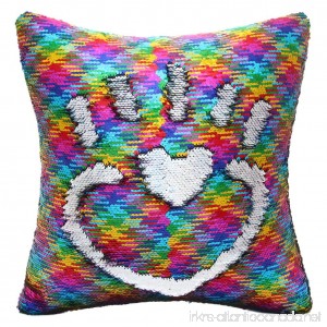 MHJY 16 x 16 Mermaid Pillow with Insert Magic Reversible Sequin Pillows Flip Sequin Pillow Color Changing Throw Pillow for Home Decor —— With Insert - B07D3SDC7T
