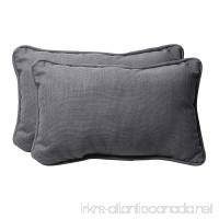 Pillow Perfect Decorative Gray Textured Rectangle Solid Toss Pillows 2-Pack - B006VMYUUM