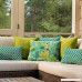 Pillow Perfect Decorative Green Textured Solid Square Toss Pillows 2-Pack - B006VN25TE