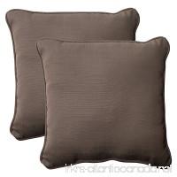 Pillow Perfect Indoor/Outdoor Forsyth Corded Throw Pillow  18.5-Inch  Taupe  Set of 2 - B00BPU8EF2