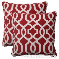 Pillow Perfect Indoor/Outdoor New Geo Corded Throw Pillow 18.5-Inch Red Set of 2 - B00BPU9XSO