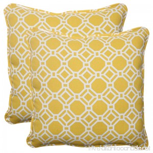 Pillow Perfect Indoor/Outdoor Rossmere Corded Throw Pillow 18.5-Inch Yellow Set of 2 - B00BPUB8AA