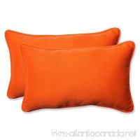 Pillow Perfect Indoor/Outdoor Sundeck Corded Rectangular Throw Pillow  Orange  Set of 2 - B00BU6W0BK