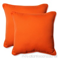Pillow Perfect Indoor/Outdoor Sundeck Corded Throw Pillow  18.5-Inch  Orange  Set of 2 - B00BPUBQFW