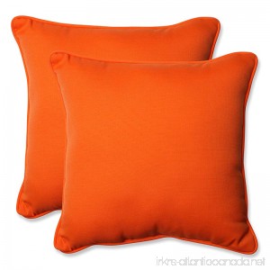 Pillow Perfect Indoor/Outdoor Sundeck Corded Throw Pillow 18.5-Inch Orange Set of 2 - B00BPUBQFW