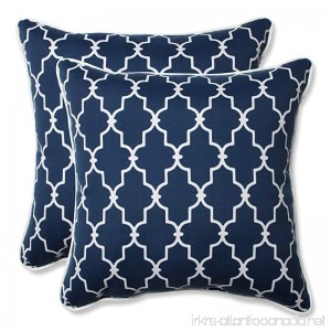 Pillow Perfect Outdoor/Indoor Garden Gate Throw Pillow (Set of 2) 18.5 Navy - B01BJ6LBRE