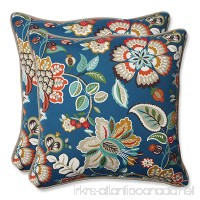 Pillow Perfect Outdoor Telfair Throw Pillow  18.5-Inch  Peacock  Set of 2 - B00S0MB4NM