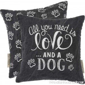 Primitives by Kathy Decorative Love and a Dog Chalk Throw Pillow 10-Inch Square - B071S688T6