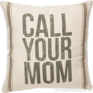Primitives by Kathy Vintage Flour Sack Style Throw Pillow Call Your Mom - B071SLKC87