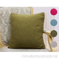 TINA'S HOME Knitted Devorative Throw Pillows with Down Feather Insert | Cozy Accent Pillows for Living Room Couch Sofa Bed Decor (18x18  Olive Green) - B0797QZKN1